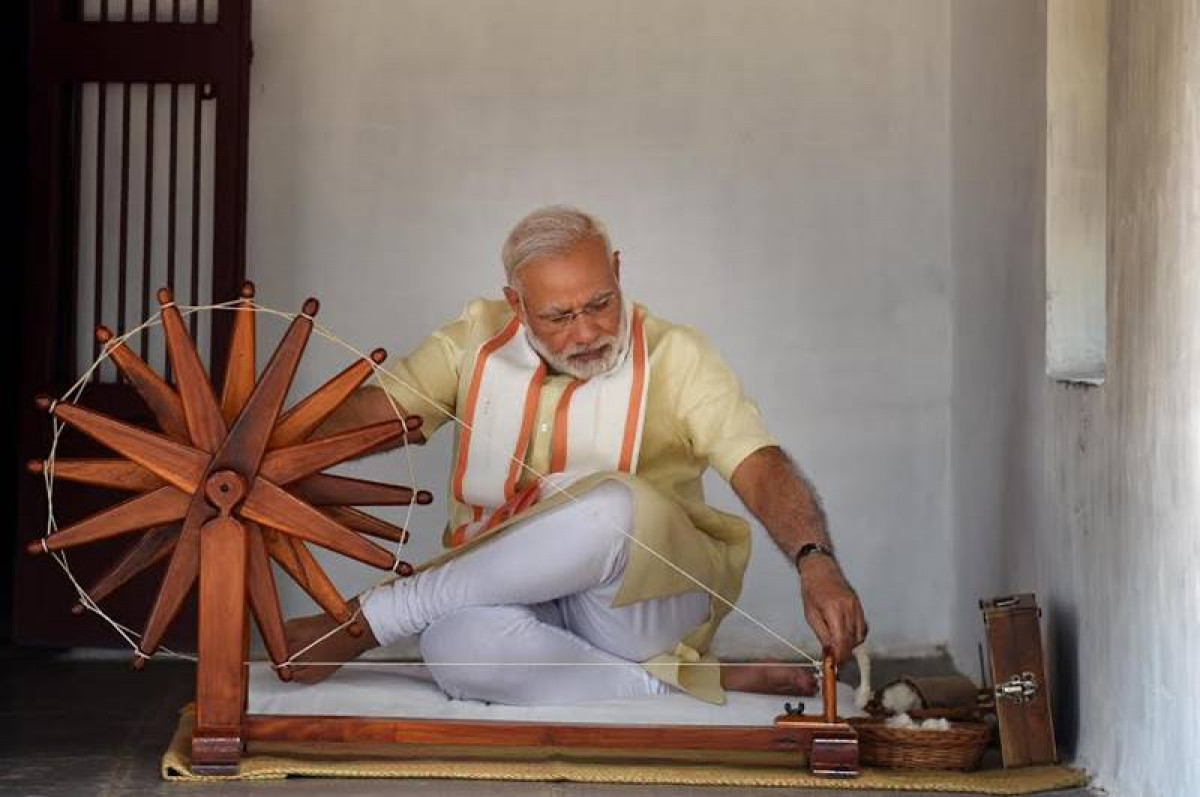 Narendra Modiwith Charkha